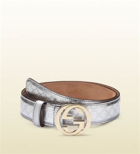 gucci belt with silver buckle